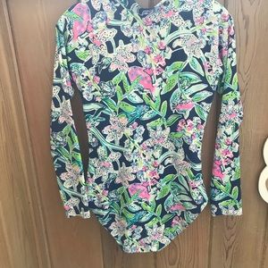 Lilly pulitzer swimsuit rashguard one piece size 8